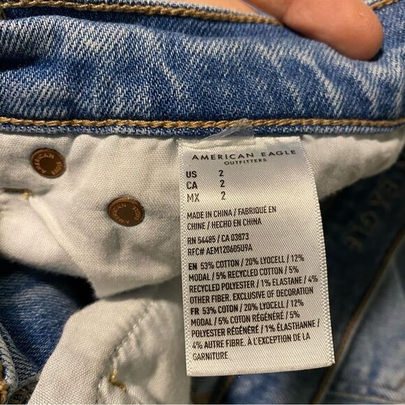 American Eagle 90s Boyfriend Highest Rise Jean Shorts fringe lyocell modal 2 - Picture 9 of 9